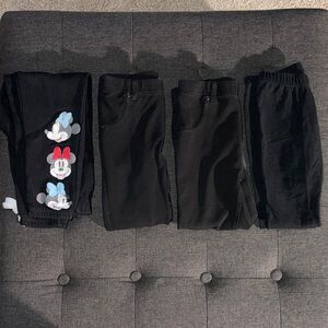 Disney Kids Black Sweatpants with Minnie Mouse Design
